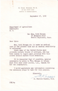 1960 Letter from obstetrician.